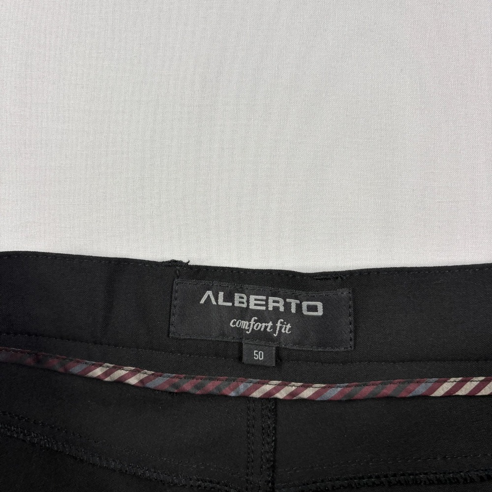 Alberto Pants Mens Size 50 (34x32) Black Ceramica Chino Stretch Golf Casual - Picture 3 of 11
